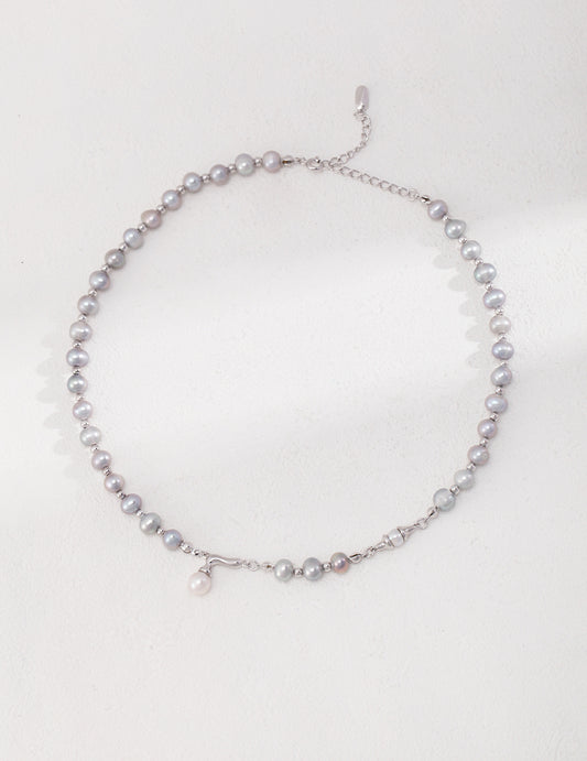 STERLING SILVER CLASSIC BAROQUE PEARL NECKLACE