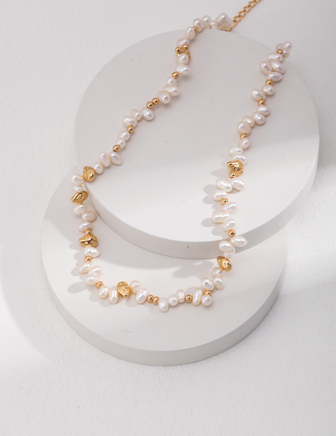 STERLING SILVER NATURAL POTATO PEARL NECKLACE