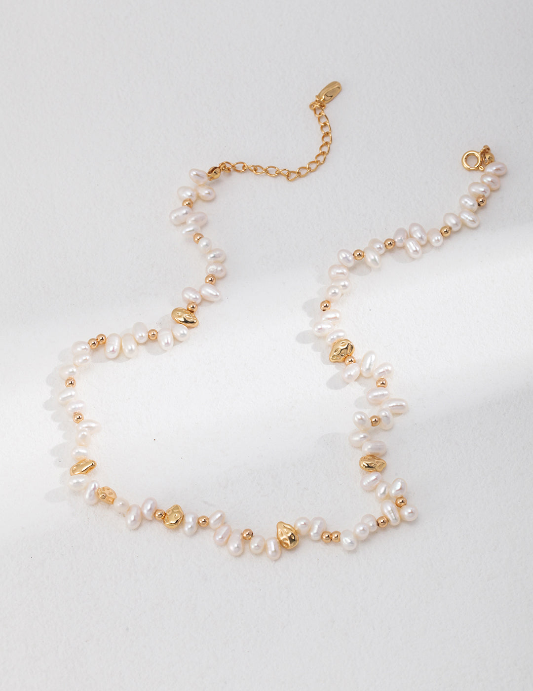 STERLING SILVER NATURAL POTATO PEARL NECKLACE