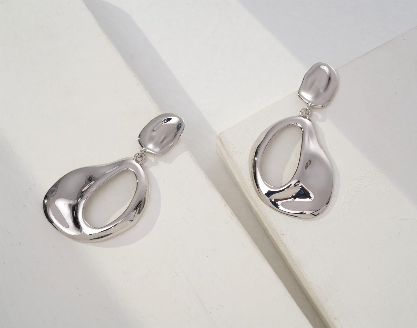 STERLING SILVER CUTOUT DROP EARRINGS