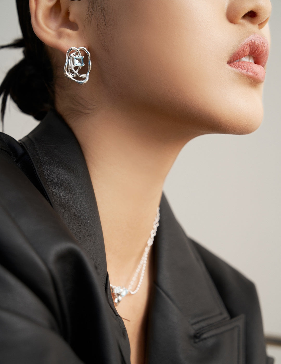 LIQUID SERIES STERLING SILVER TOPAZ EARRINGS