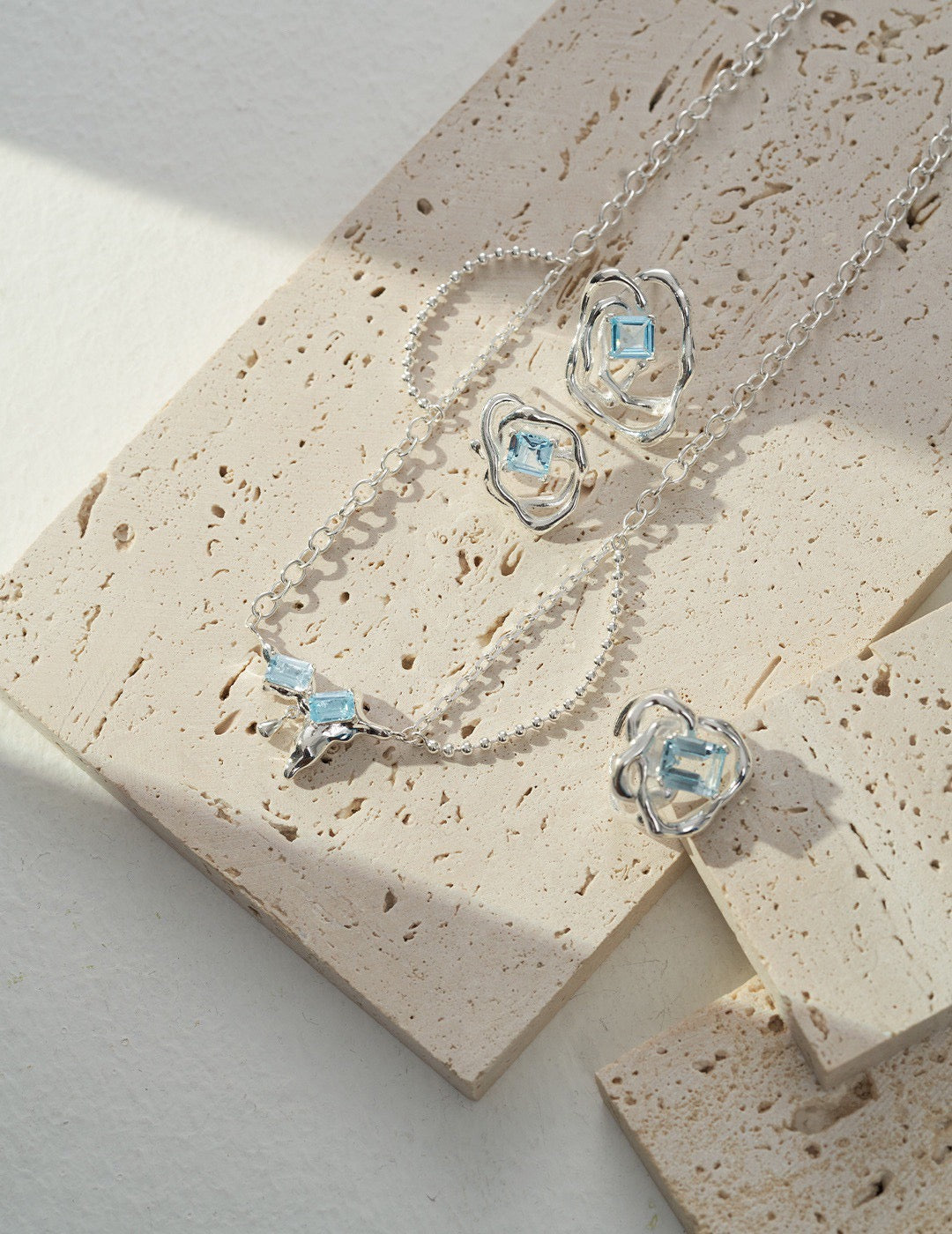 LIQUID SERIES STERLING SILVER TOPAZ EARRINGS