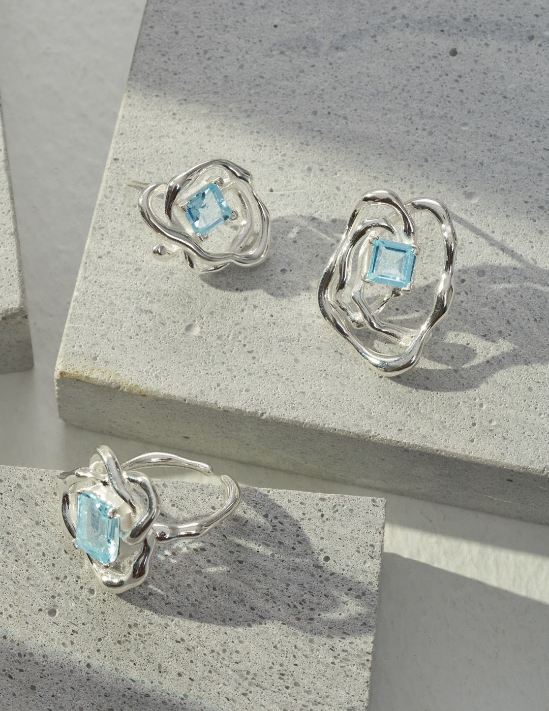 LIQUID SERIES STERLING SILVER TOPAZ EARRINGS