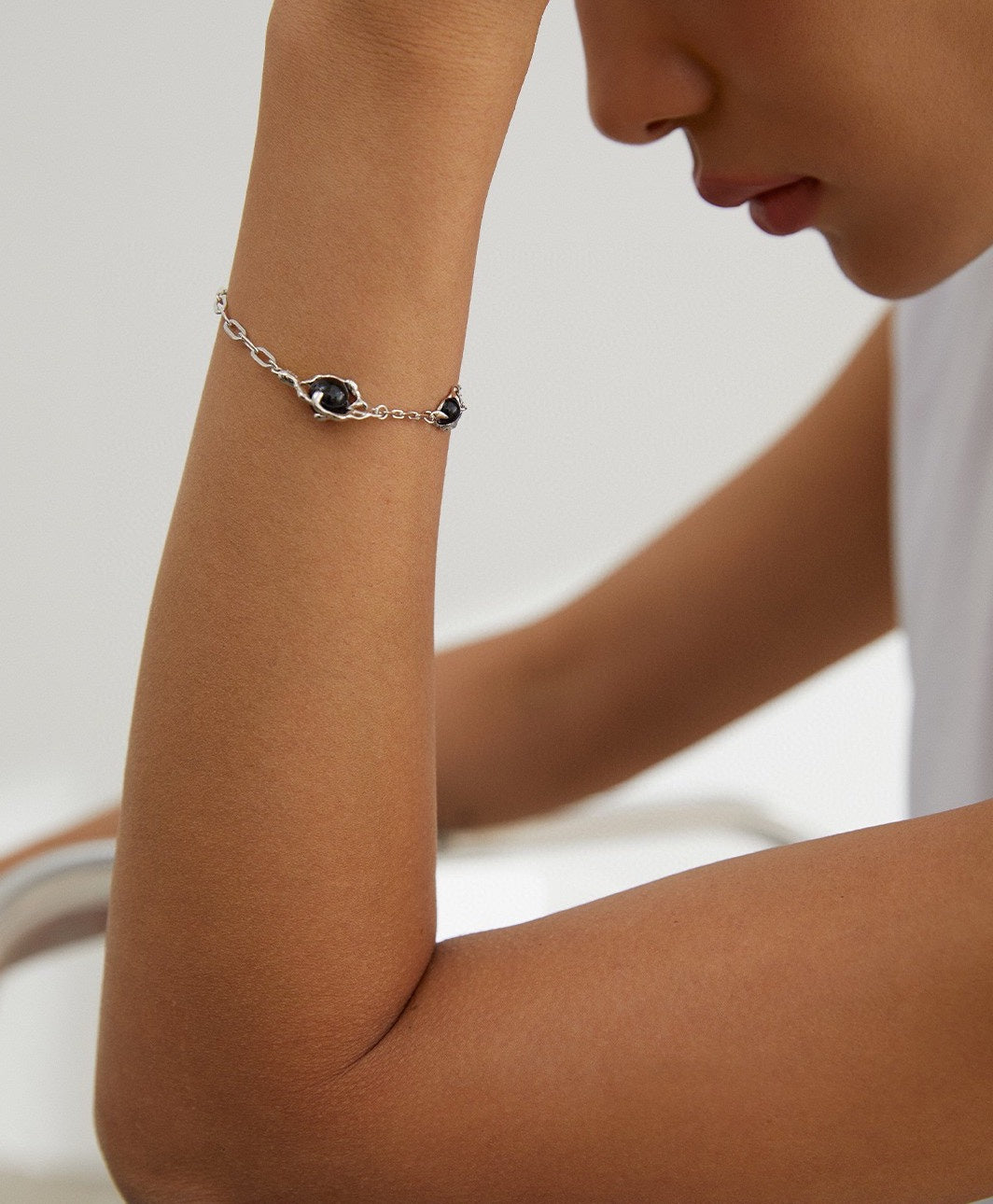 STERLING SILVER AGATE BRACELET