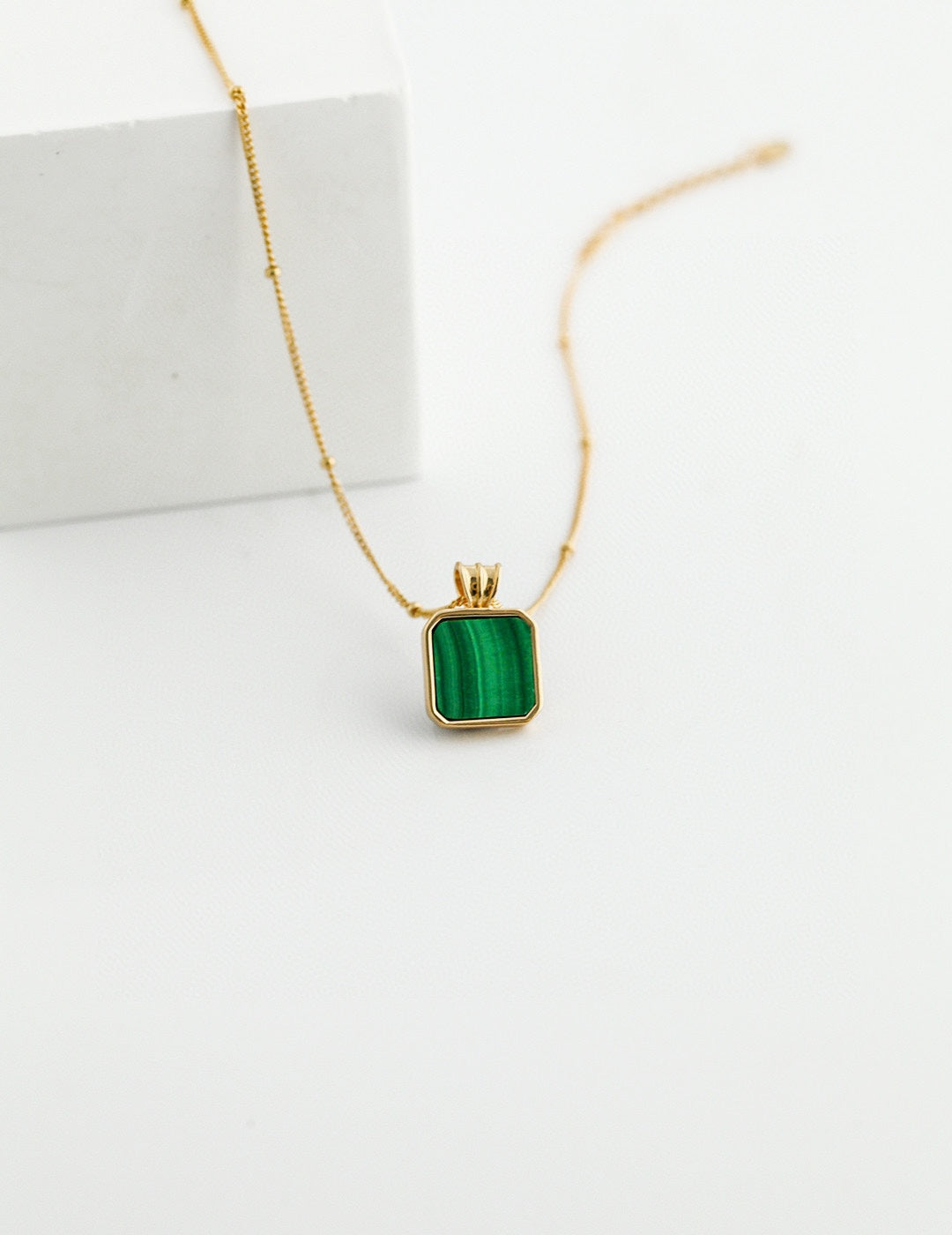 STERLING SILVER MALACHITE EVERYDAY NECKLACE