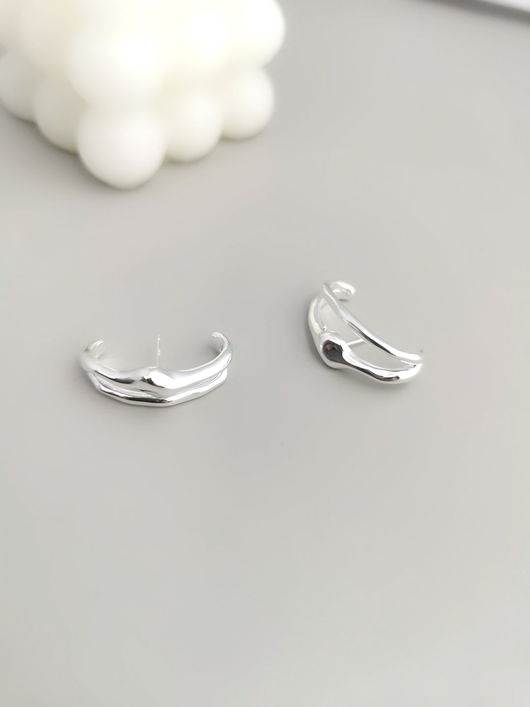 STERLING SILVER DOUBLE MINI HOOP EARRINGS