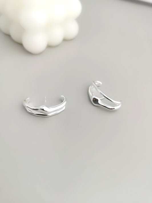 STERLING SILVER DOUBLE MINI HOOP EARRINGS