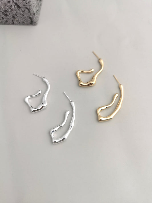 STERLING SILVER OPEN HOOP EARRINGS