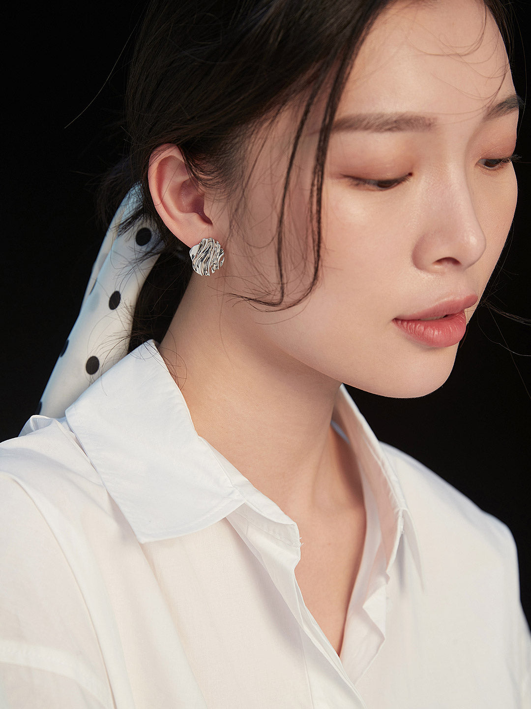 STERLING SILVER WATER RIPPLE EVERYDAY EARRINGS