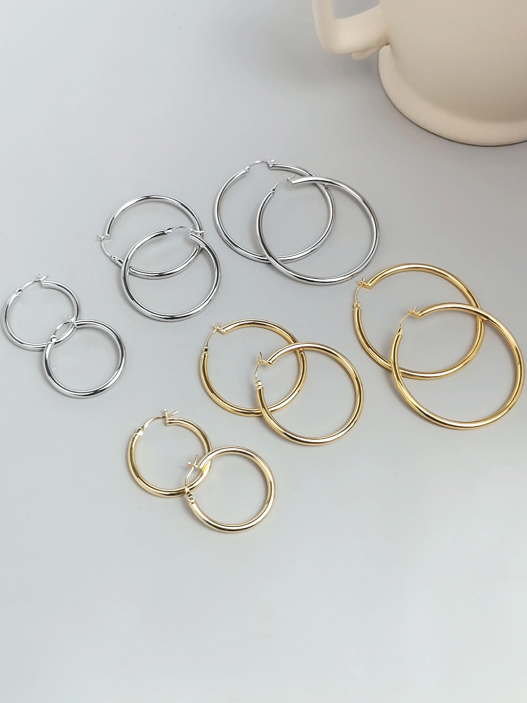 STERLING SILVER CLASSIC HOOP EARRINGS