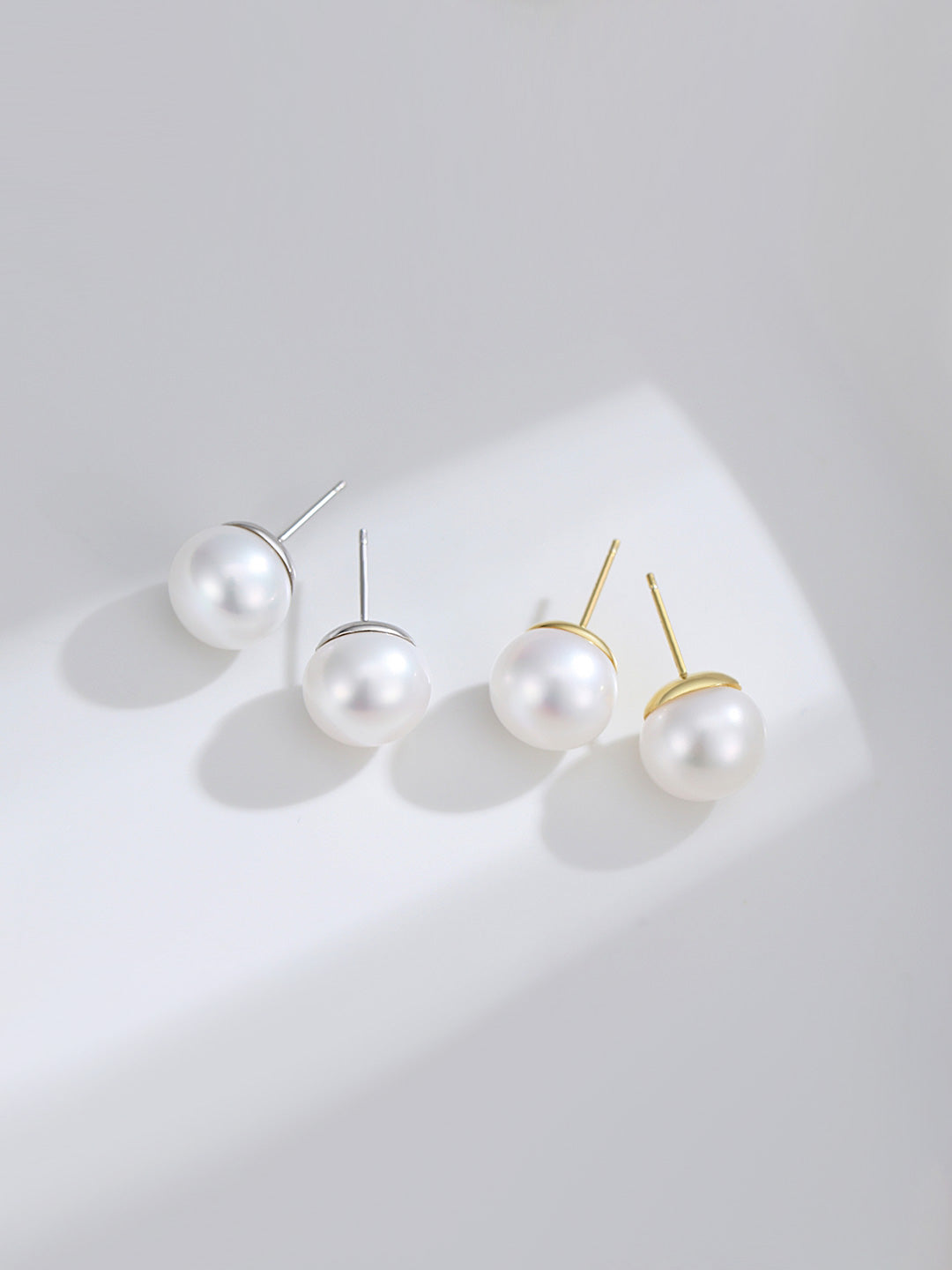 NATURAL PEARL STERLING SILVER SIMPLE CLASSIC EARRINGS