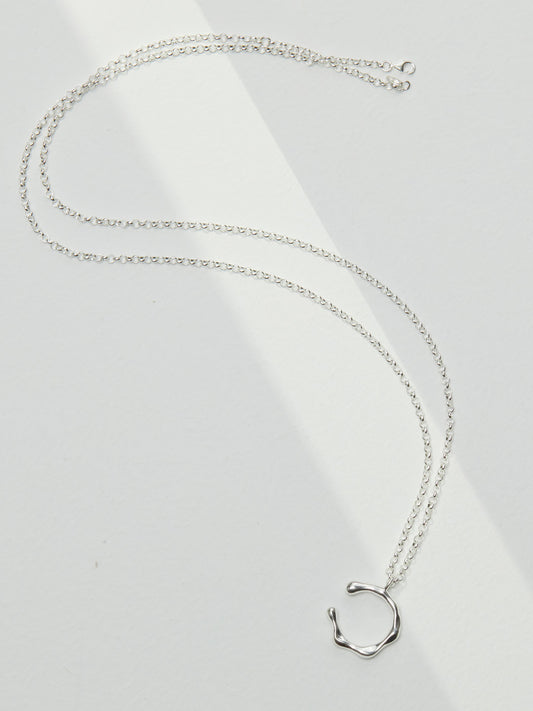 LAVA SERIES PLAIN SILVER LONG NECKLACE