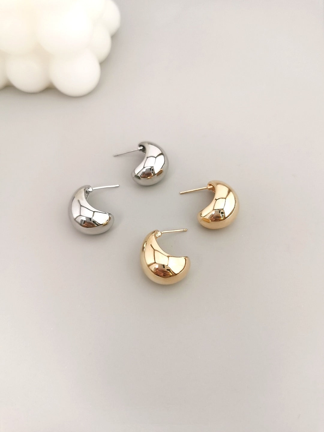 STERLING SILVER CHUBBY HOOP EARRINGS