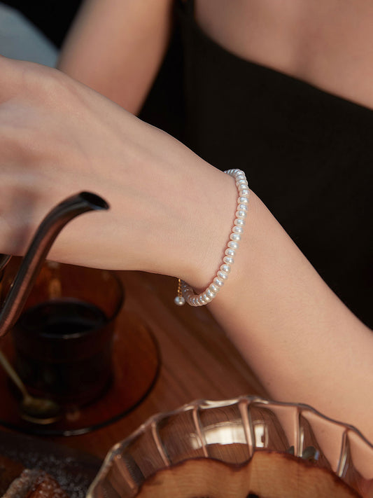 NATURAL PEARL STERLING SILVER BRACELET