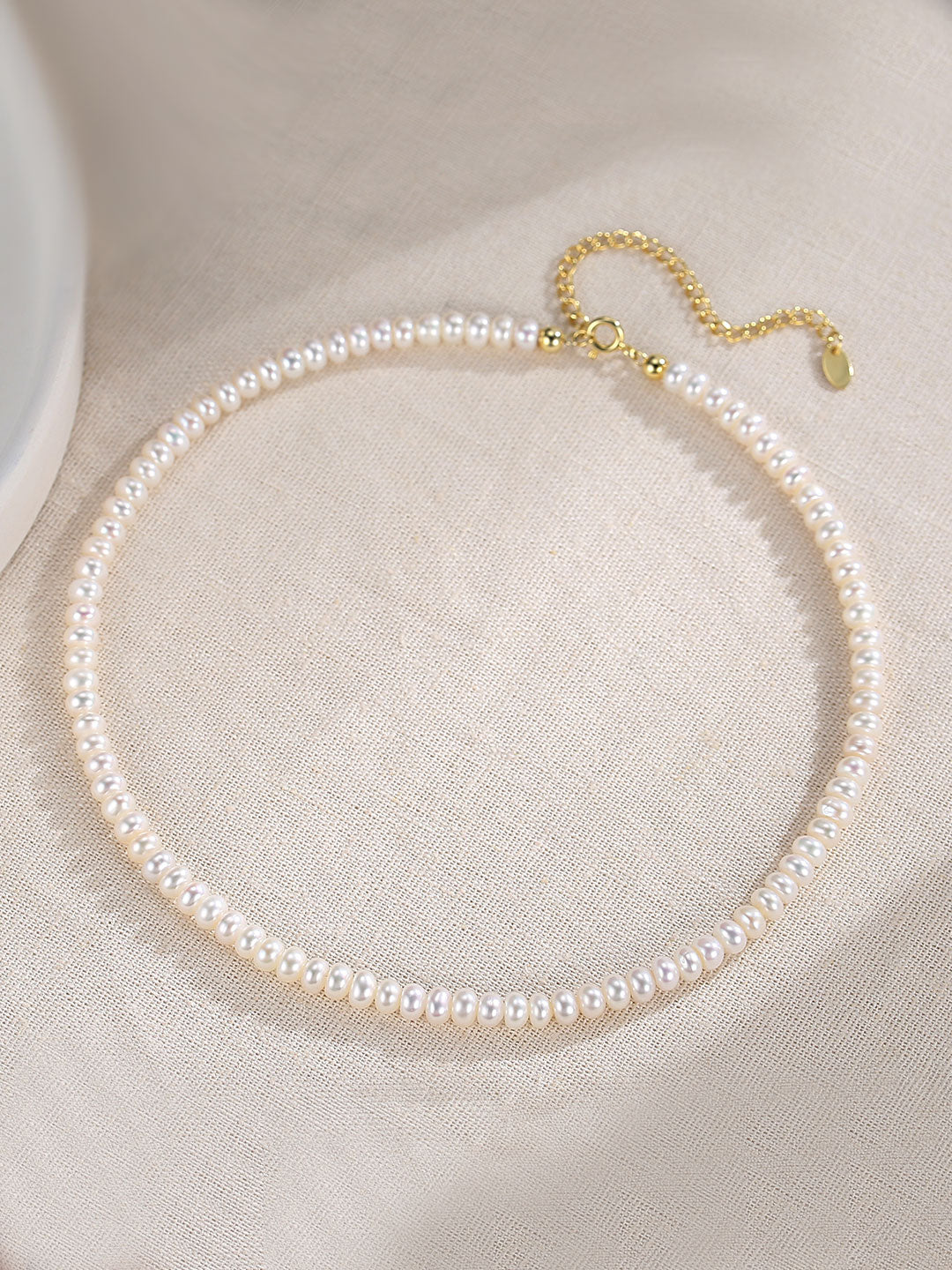 STERLING SILVER NATURAL PEARL TIMELESS NECKLACE BRACELET - SET