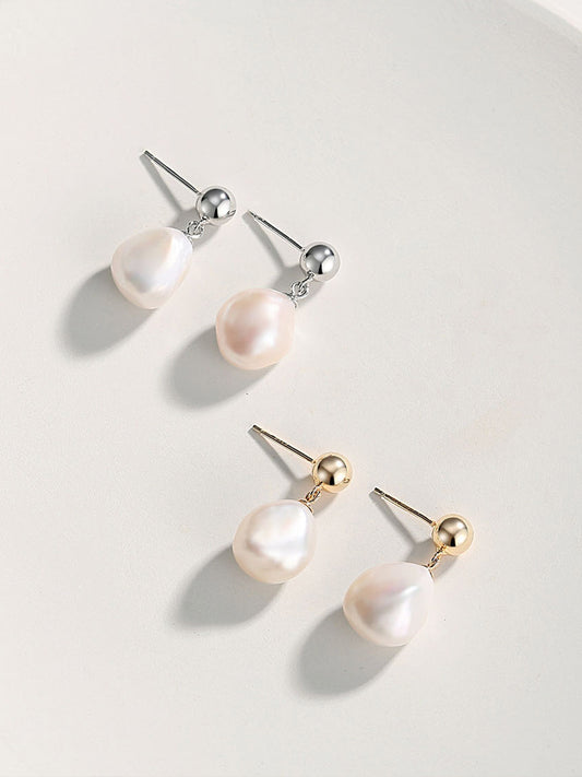 NATURAL BAROQUE PEARL CLASSIC EVERYDAY EARRINGS