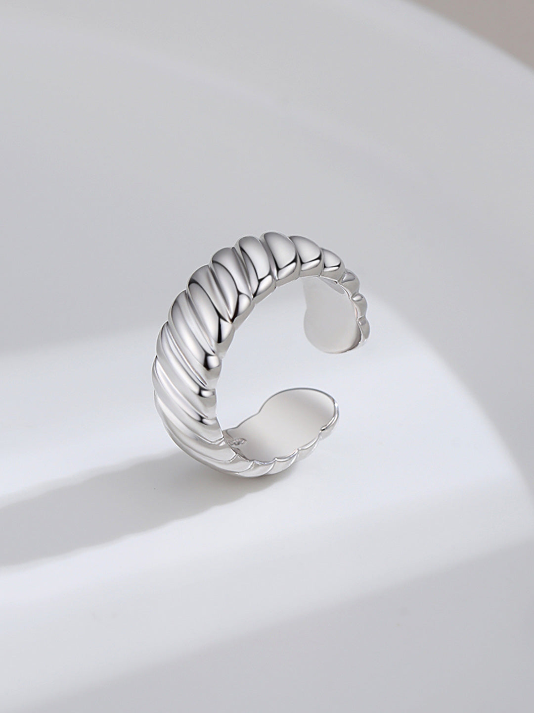 STERLING SILVER GEAR SERIES THICK TWILL VERSATILE STACKING RING