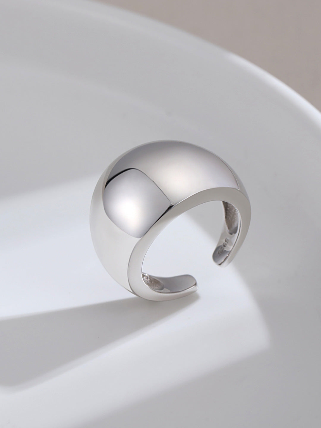 STERLING SILVER GLOSSY ARC RING