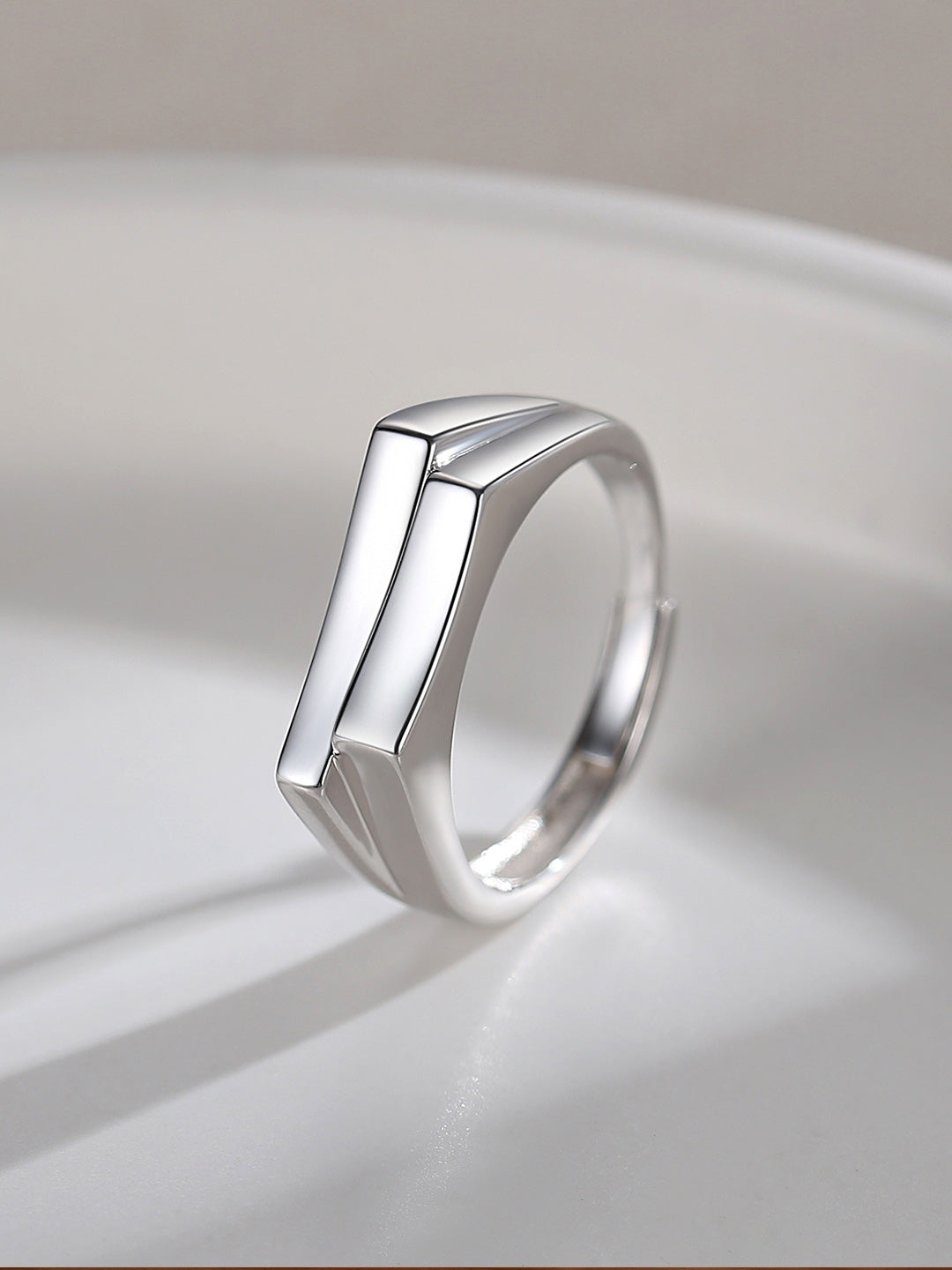 STERLING SILVER SLEEK ADJUSTABLE STACKING RING