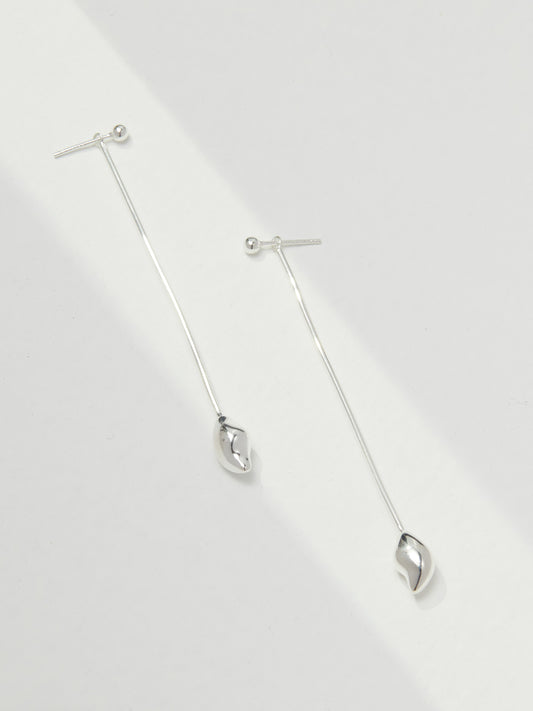 TWO-PIECE LAVA SERIES PLAIN SILVER EARRINGS