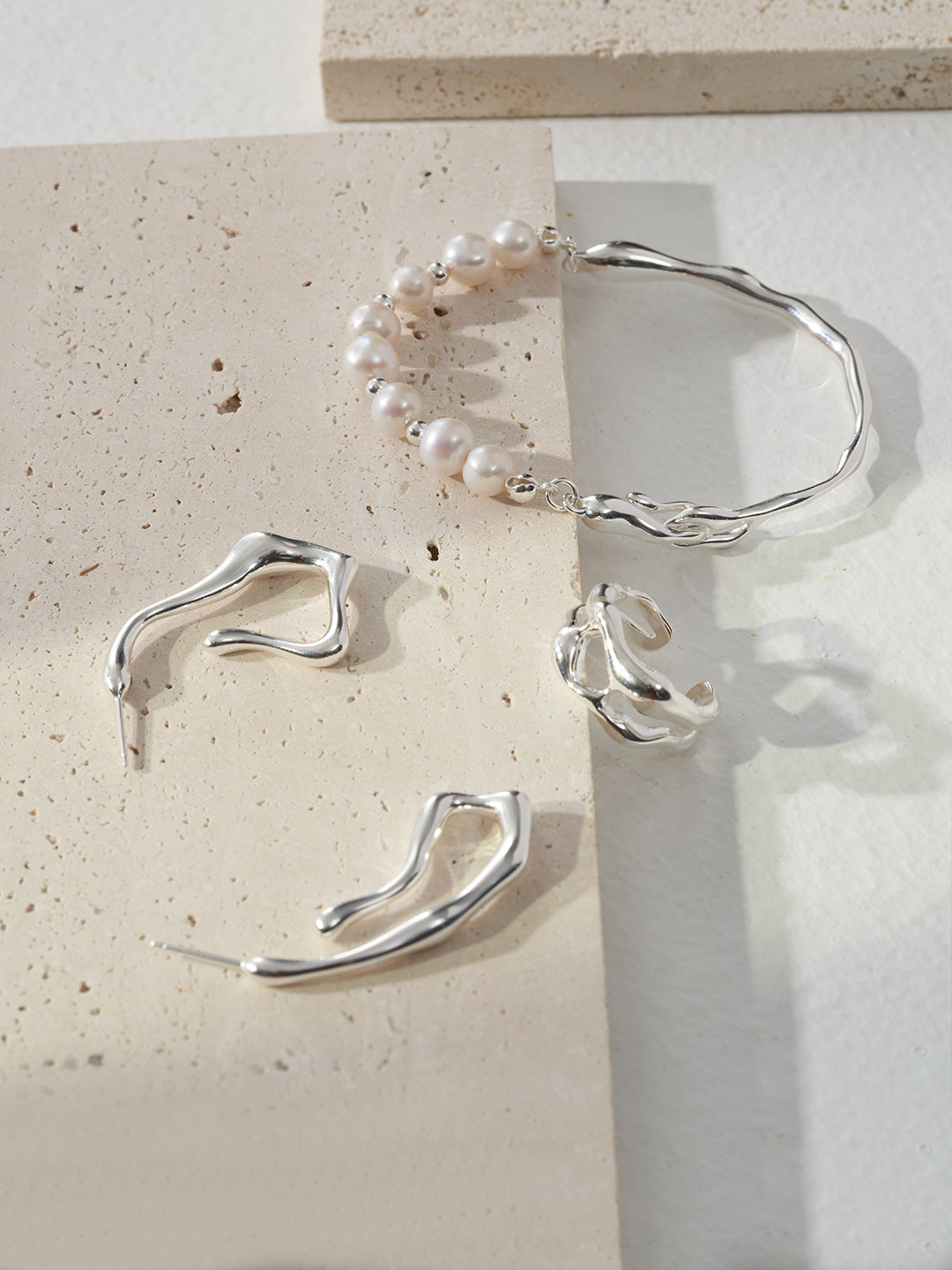 STERLING SILVER OPEN HOOP EARRINGS