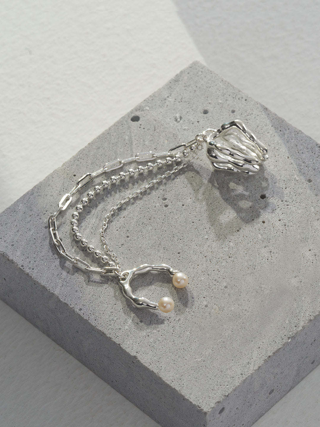 STERLING SILVER CHAIN EAR CLIP - SINGLE