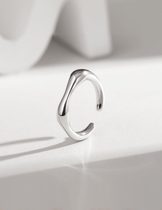 STERLING SILVER WAVE OPEN RING