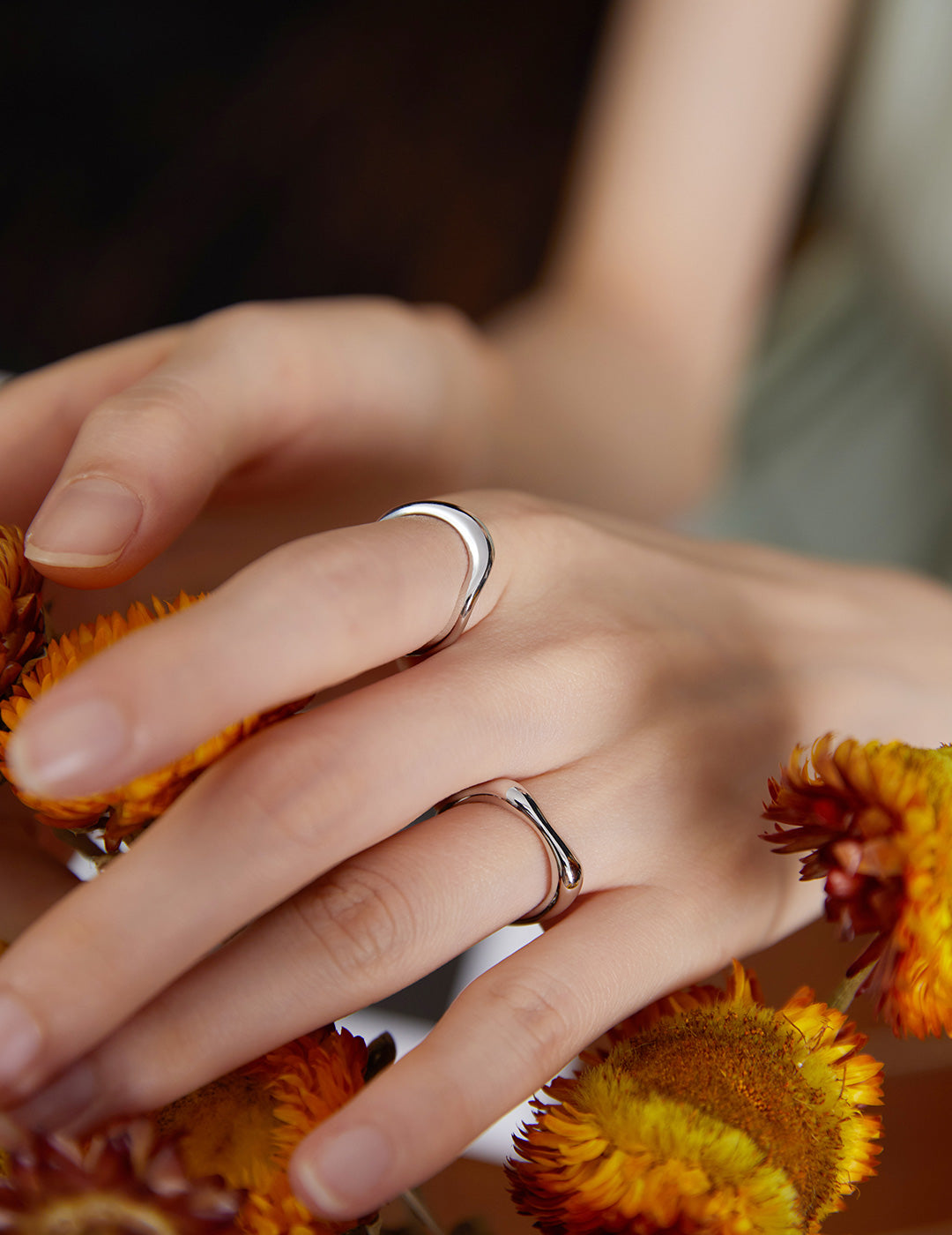 STERLING SILVER WAVE OPEN RING