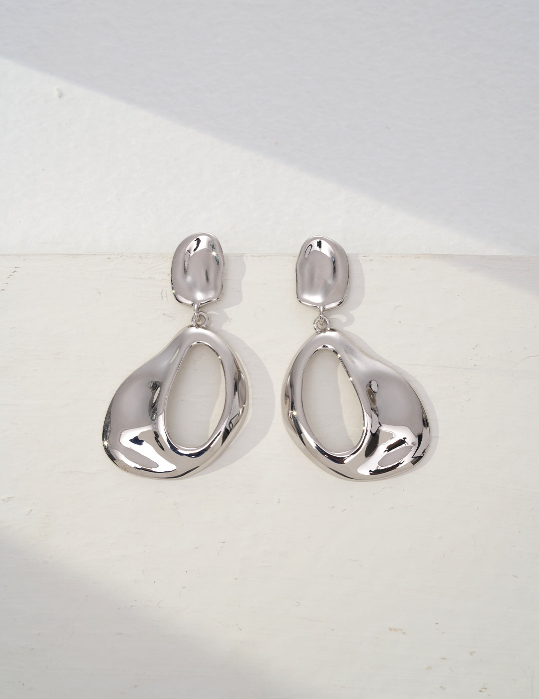 STERLING SILVER CUTOUT DROP EARRINGS