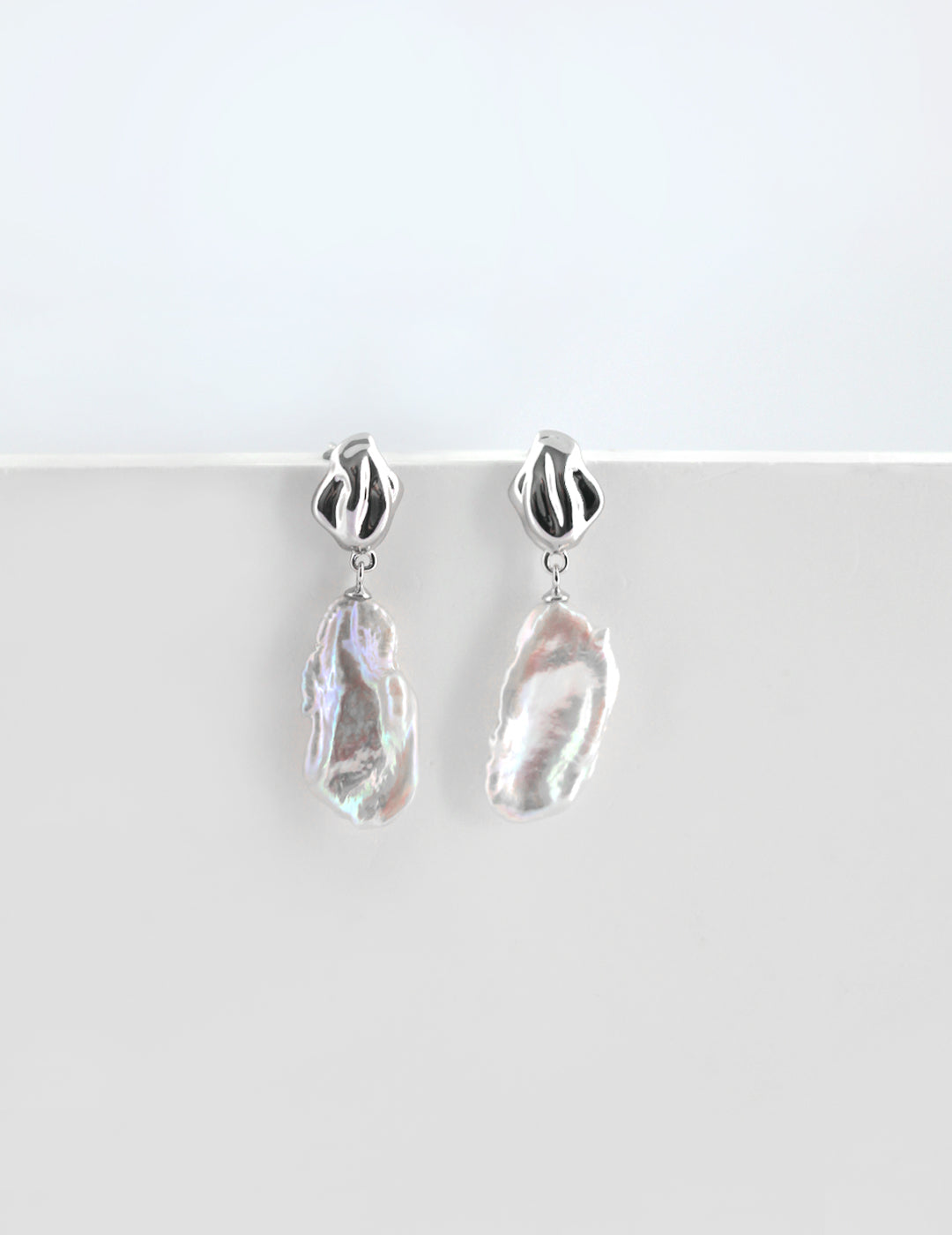 STERLING SILVER BAROQUE PEARL EARRINGS