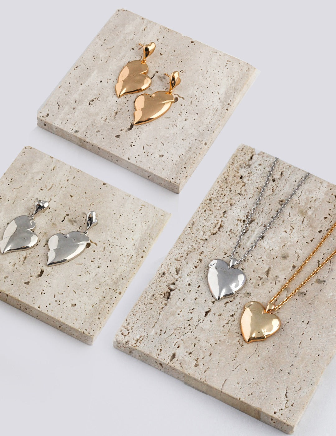 STERLING SILVER HEART SHAPED EARRINGS