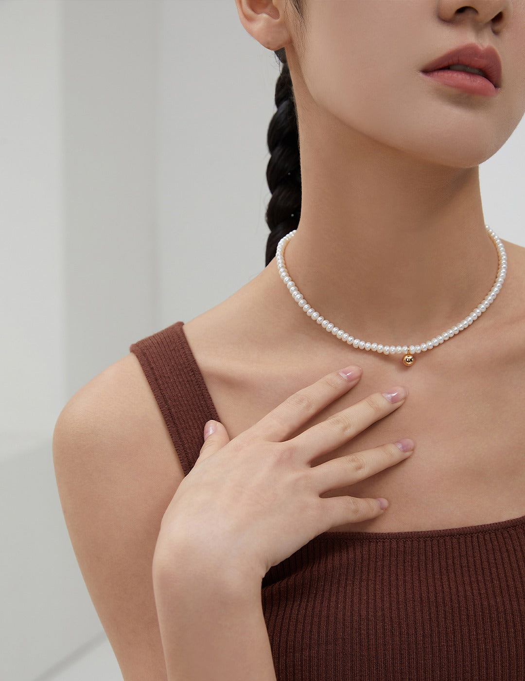 STERLING SILVER PEARL EVERYDAY CHOKER NECKLACE