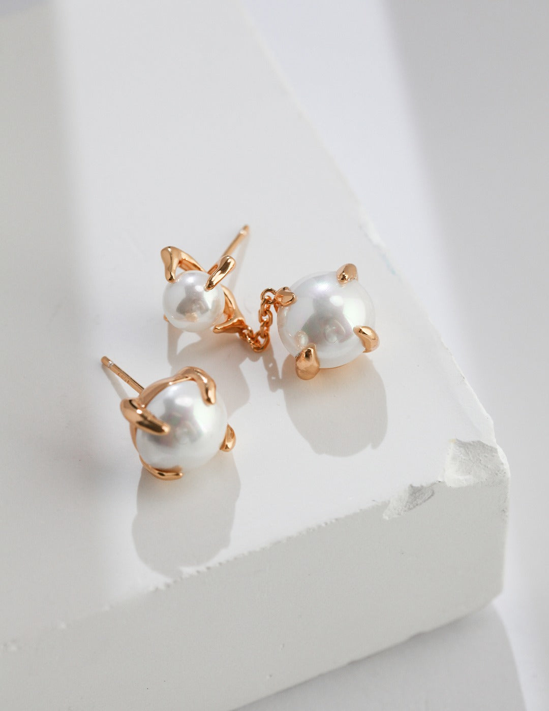 STERLING SILVER SHELL BEAD AB EARRINGS