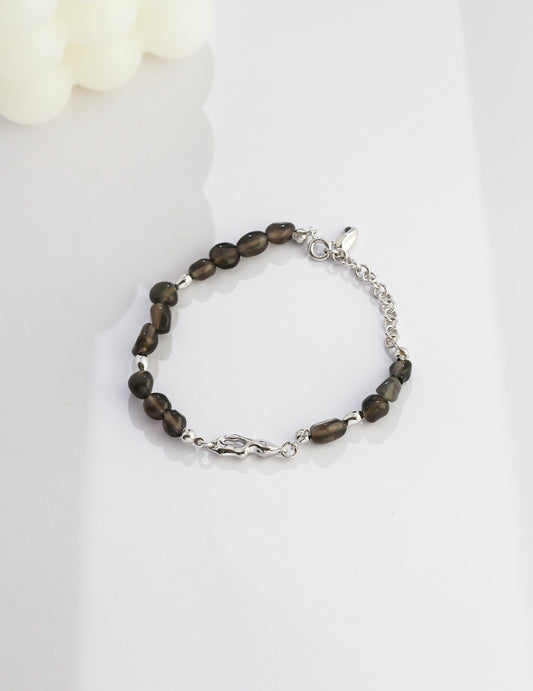 STERLING SILVER OBSIDIAN BRACELET