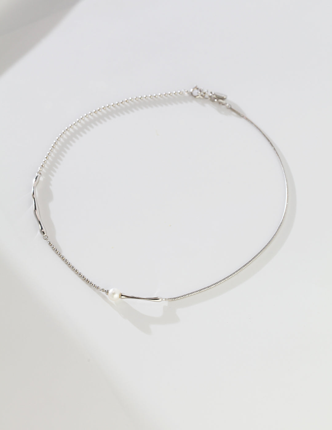 STERLING SILVER PEARL AB STYLE NECKLACE