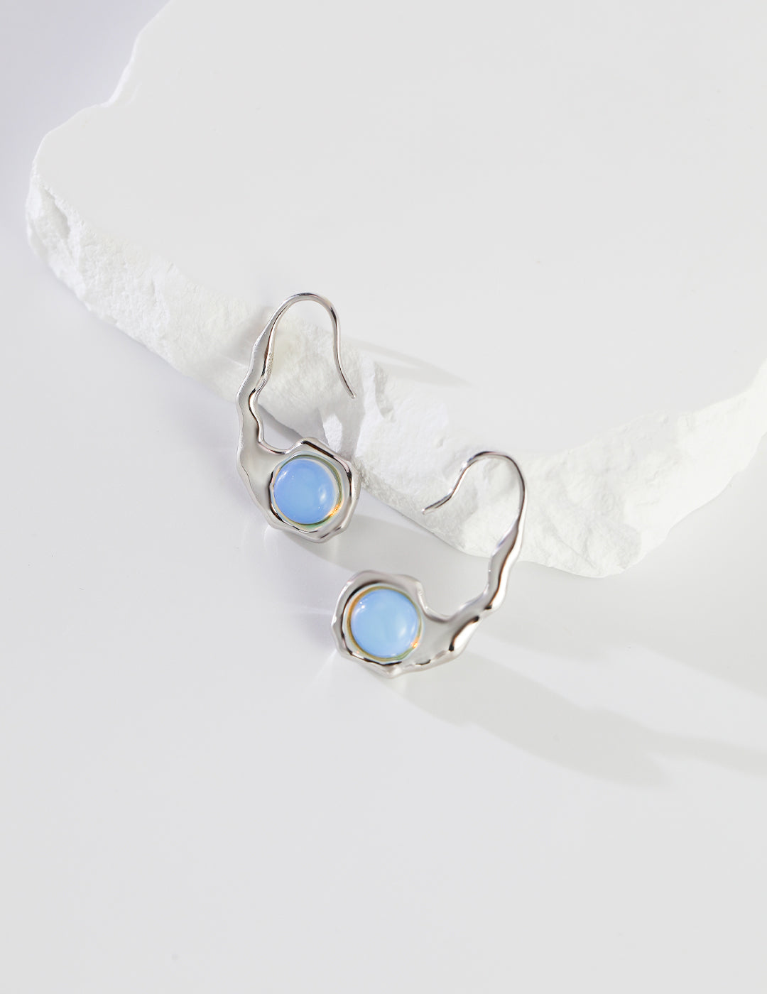 STERLING SILVER ONYX OPAL EARRINGS