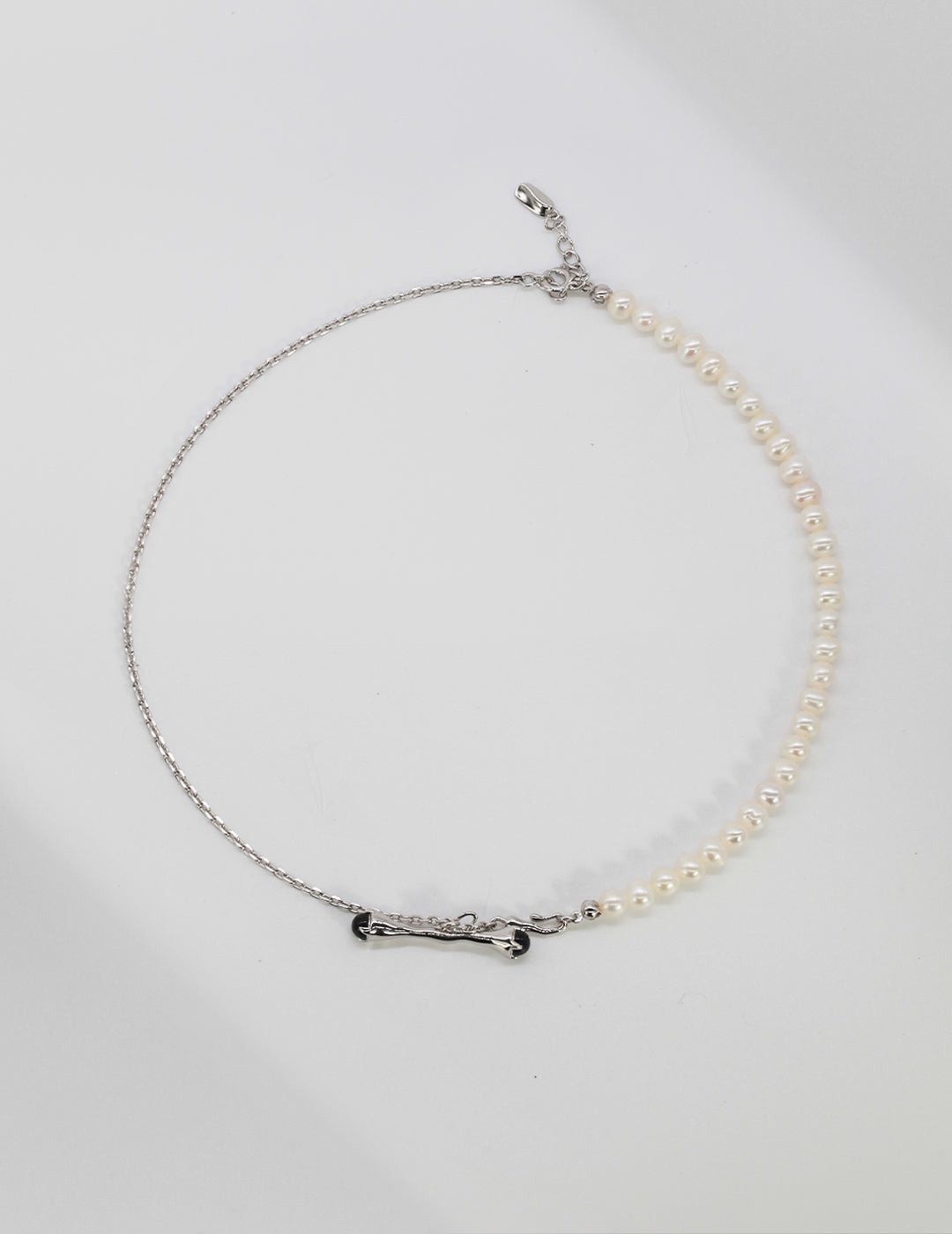 STERLING SILVER AB STYLE BRANCH DESIGN NATURAL PEARL NECKLACE