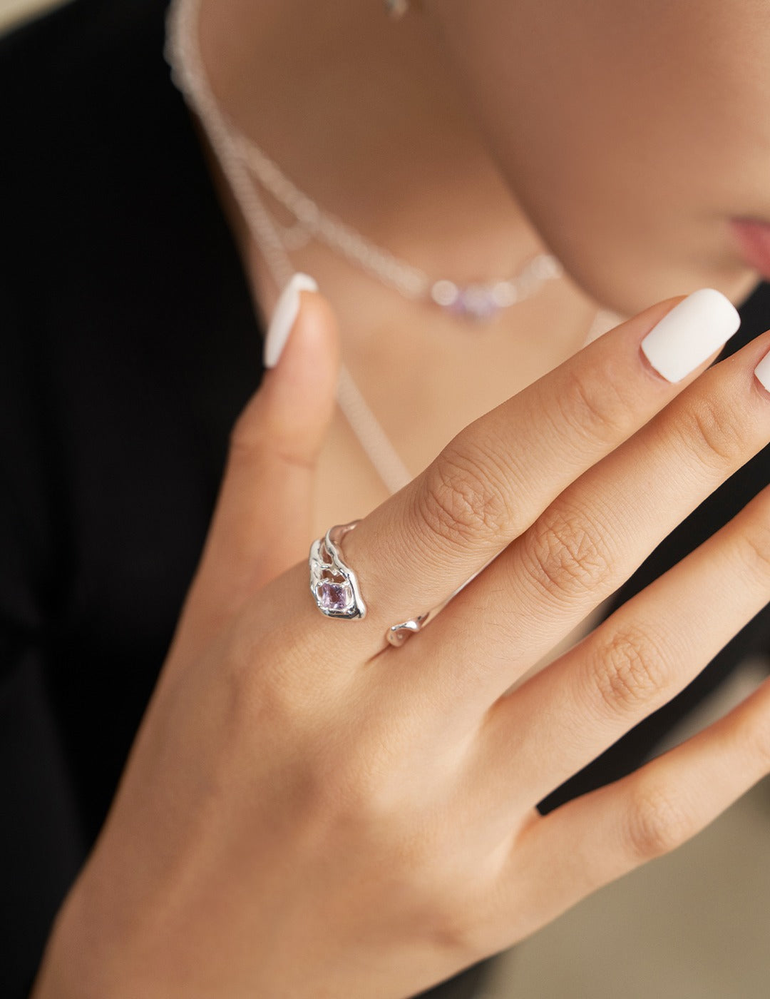 STERLING SILVER AMETHYST RING