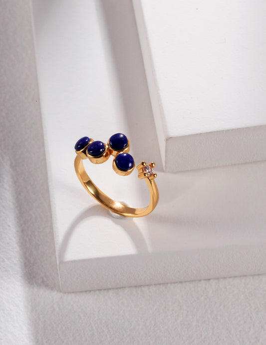 STERLING SILVER NATURAL LAPIS LAZULI RING