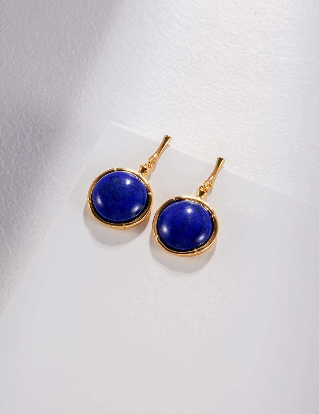 STERLING SILVER NATURAL LAPIS LAZULI ROUND EARRINGS