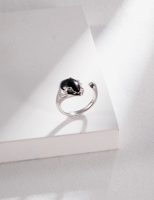 STERLING SILVER AGATE GEMSTONE RING