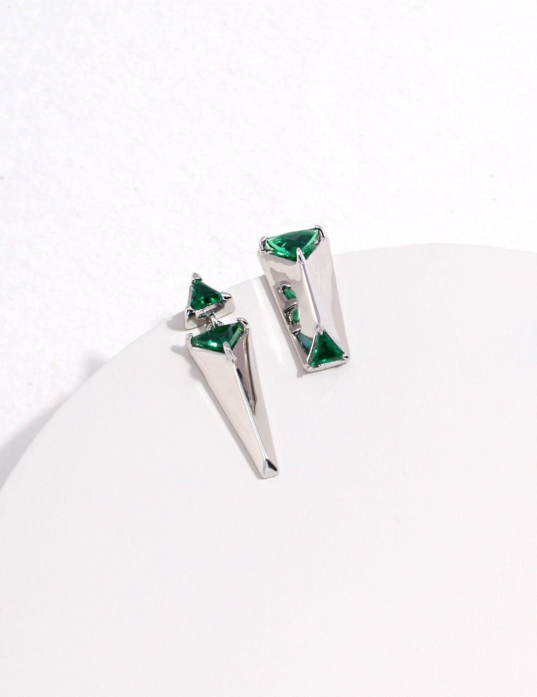 STERLING SILVER ZIRCON SPIKE AB EARRINGS