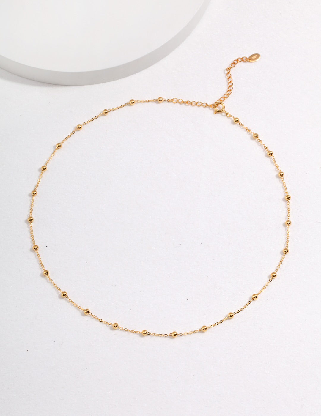 STERLING SILVER MINIMALIST BEADED STACKING NECKLACE