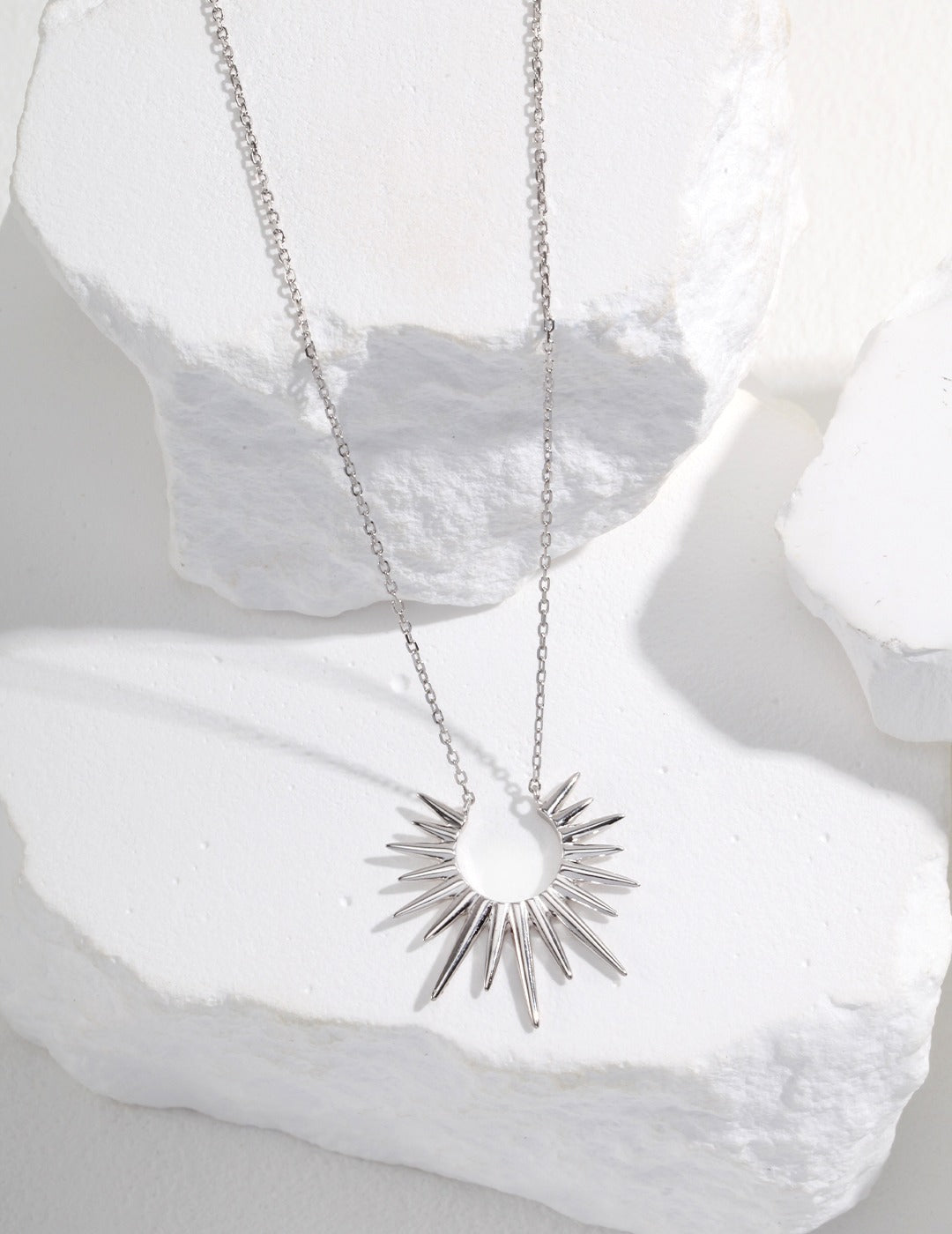 STERLING SILVER SUNFLOWER PENDANT NECKLACE