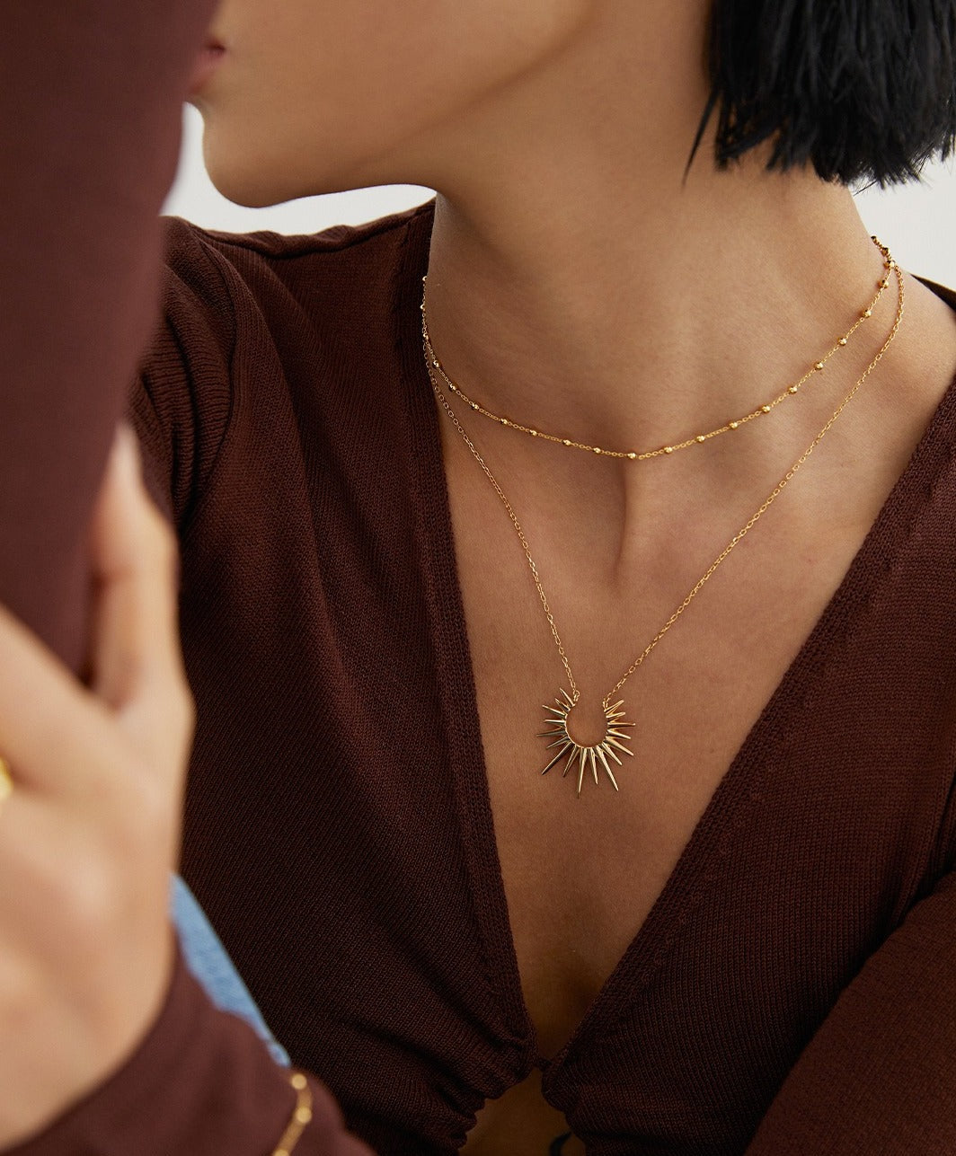 STERLING SILVER SUNFLOWER PENDANT NECKLACE