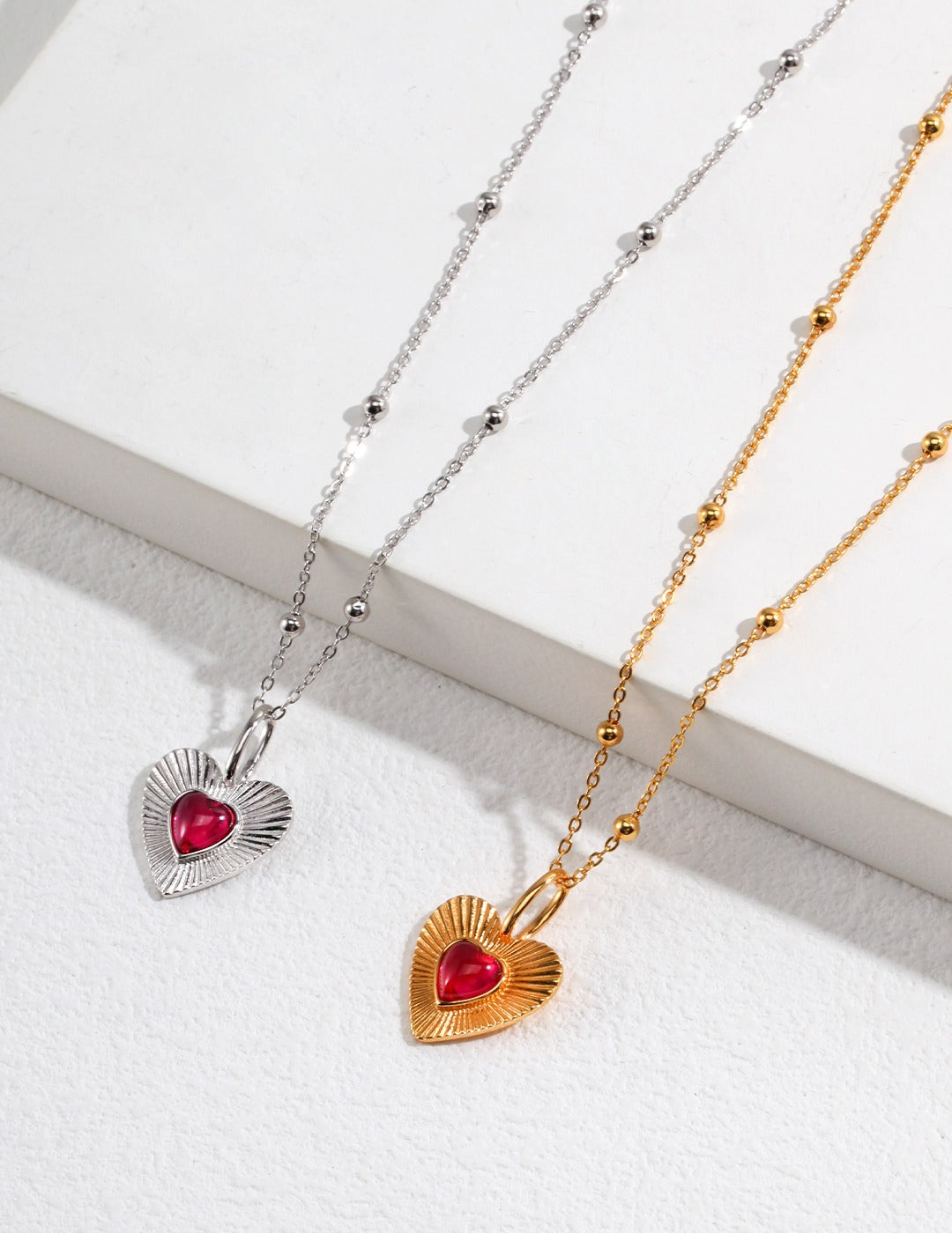 STERLING SILVER GEMSTONE LOVE NECKLACE