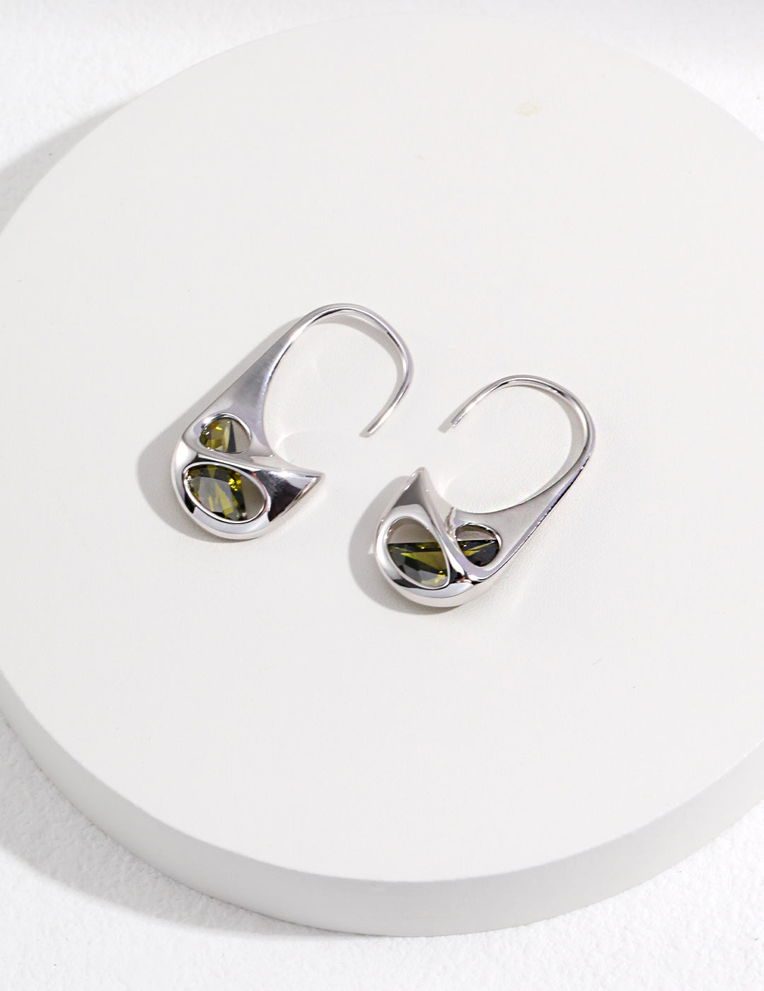 STERLING SILVER GEMSTONE HOOP EARRINGS