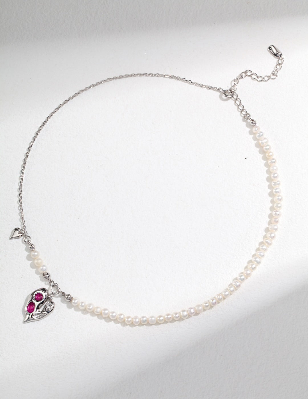 IRREGULAR STERLING SILVER LOVE PEARL NECKLACE