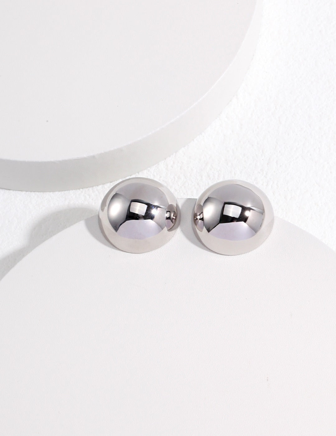 STERLING SILVER DOME CHUNKY STUD EARRINGS