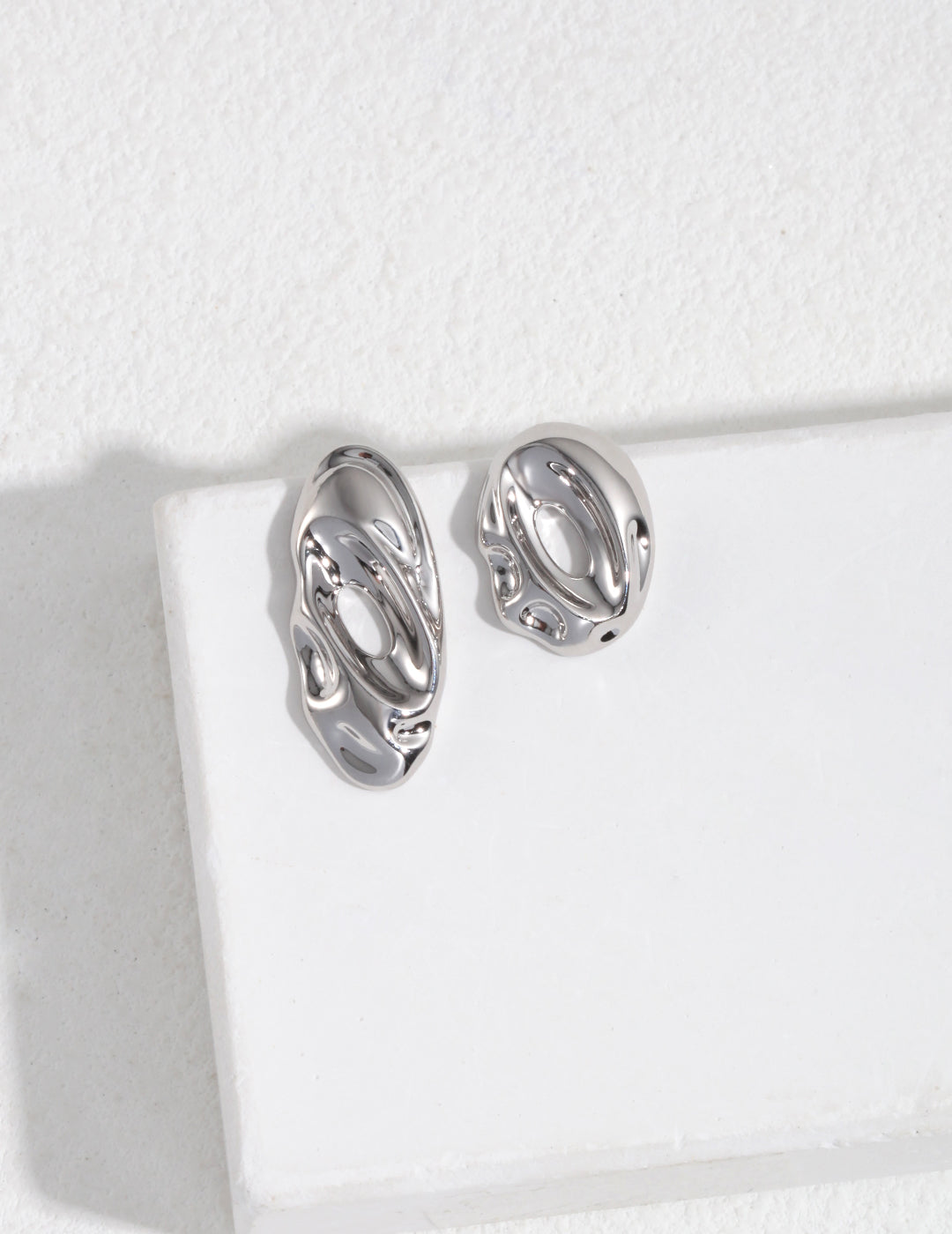 STERLING SILVER AB ASYMMETRIC TIMELESS EARRINGS